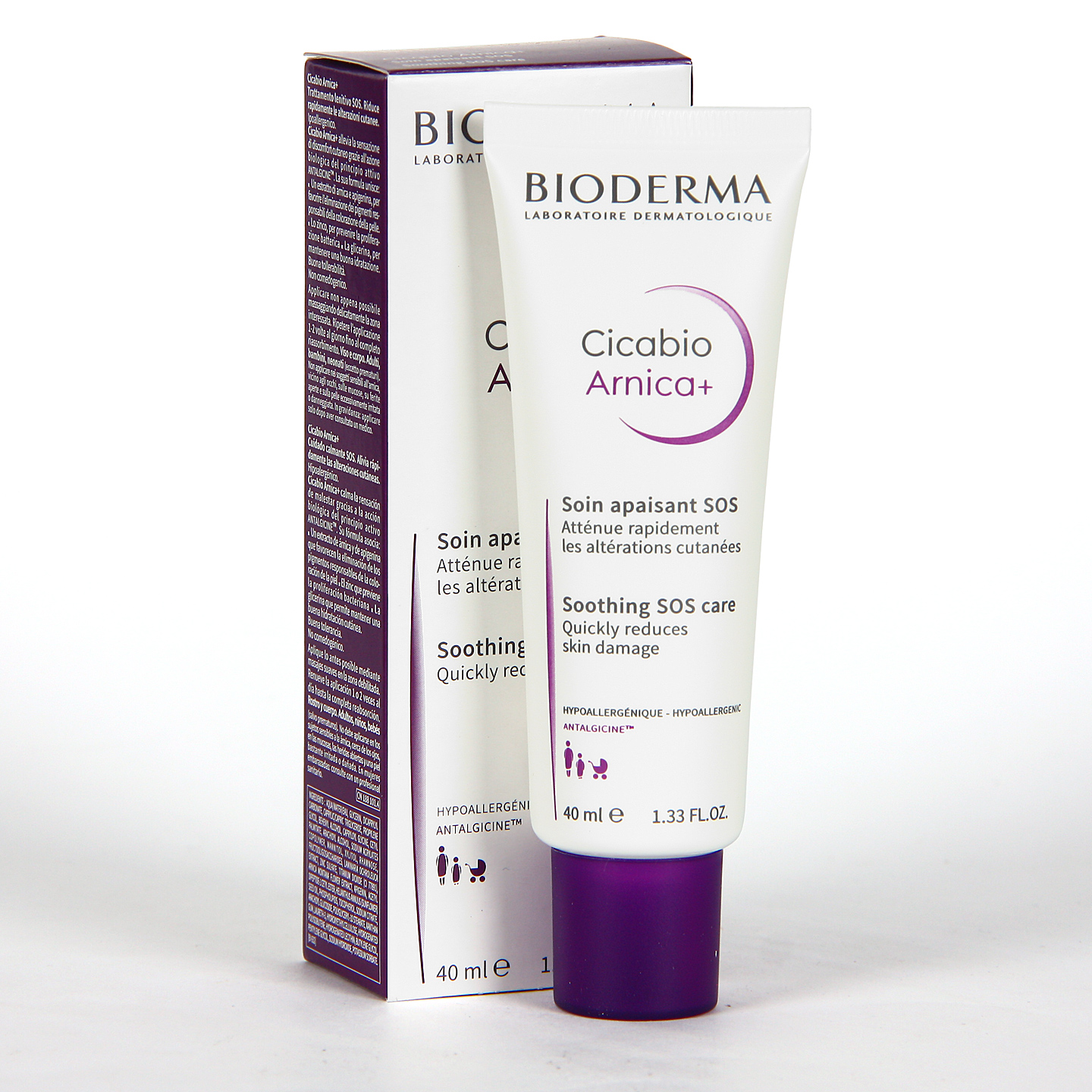 Crema que ayuda a reabsorber hematomas con acción antiinflamatoria que calma e hidrata Cicabio Arnica Bioderma