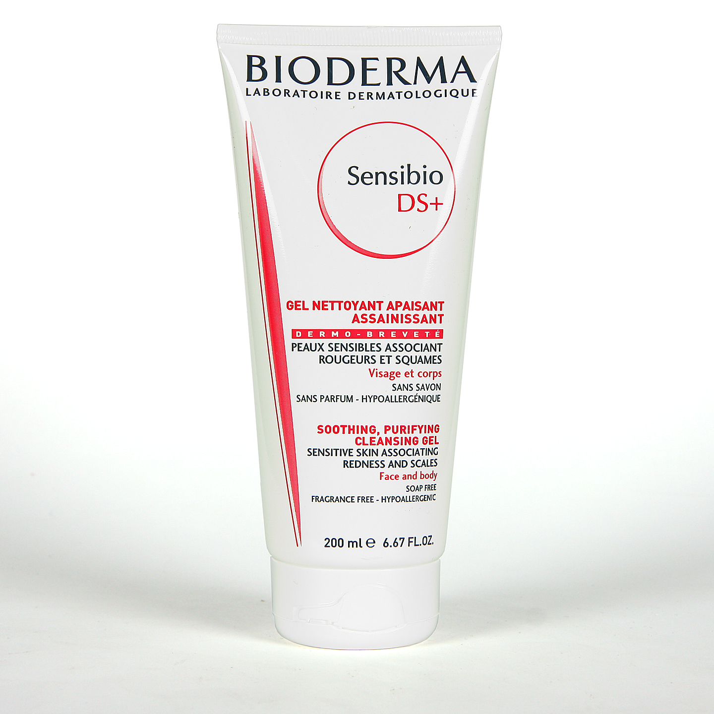 Limpiador facial con acción antiinflamatoria para calmar las rojeces Sensibio DS+ Gel