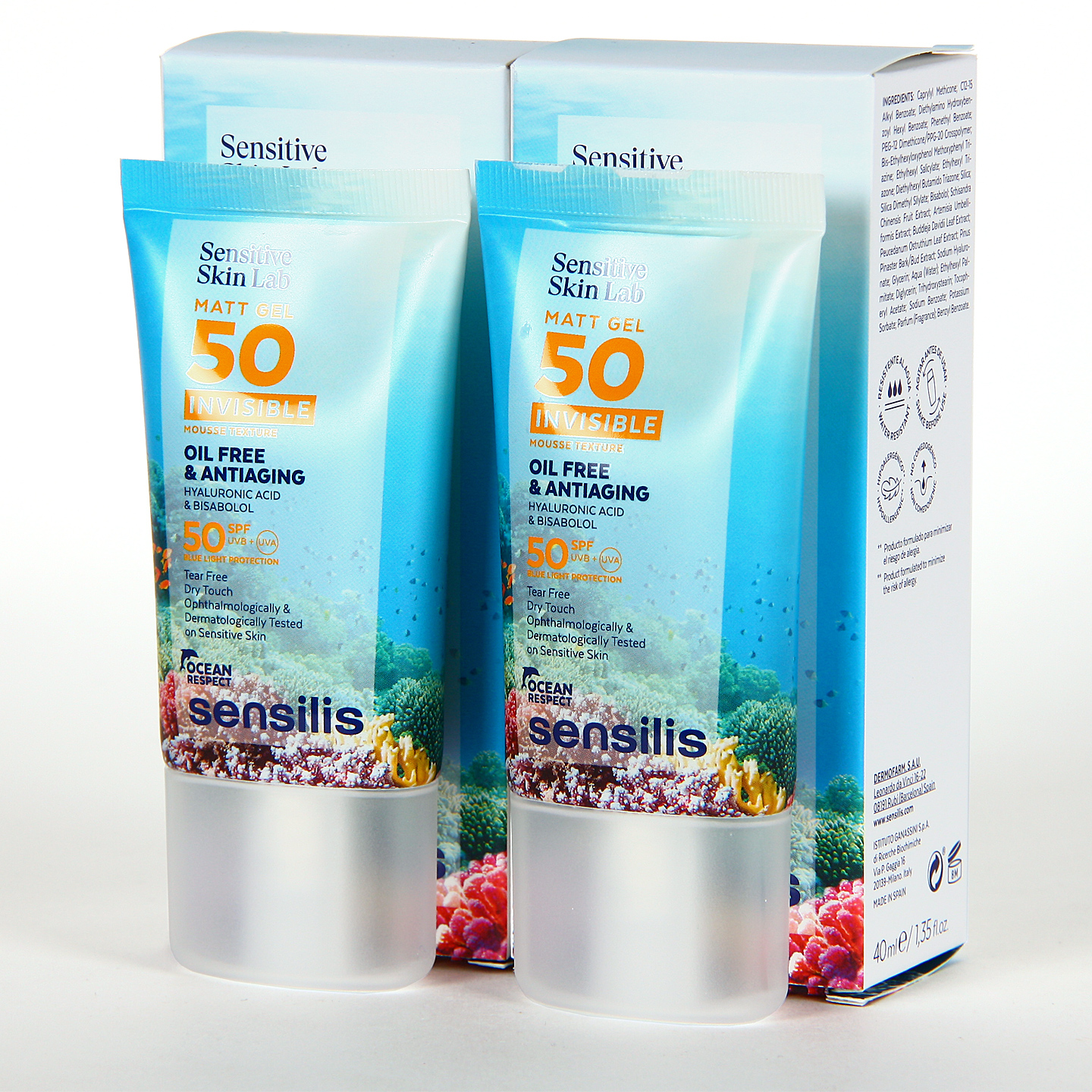 Pack Sensilis Gel Mat protector solar duplo